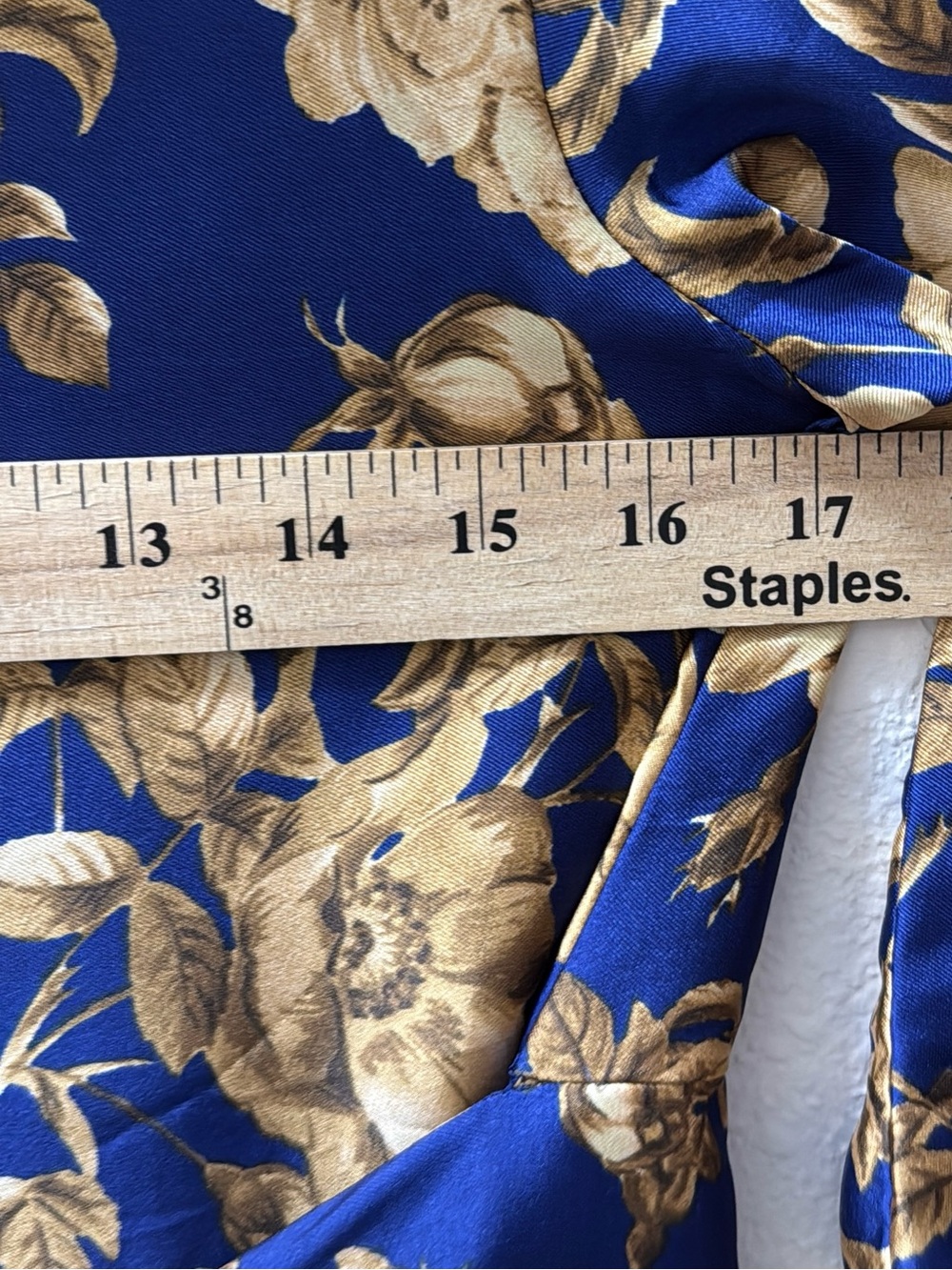 ZARA Blue Floral Satin Maxi Shirt Dress S Boho Oriental Caftan Long Sleeve - Picture 7 of 15
